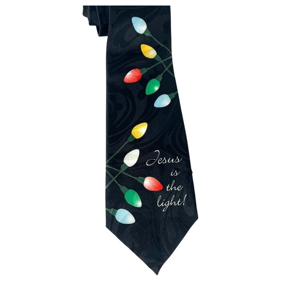 Hospitality Soul Winning Ties Jesus Is The Light Black Christmas Tree Lights - Picture 1 of 7